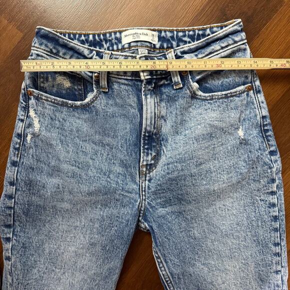 Abercrombie & Fitch Curve Love The Mom High Rise Jeans Acid Wash Casual Sz 26/2s - Picture 7 of 8